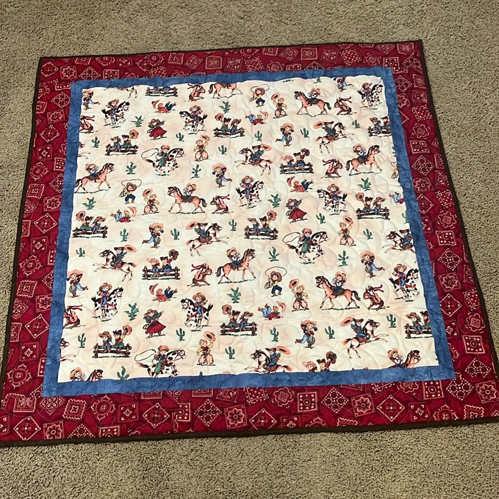 Homemade Western Theme Baby/Toddler Blanket